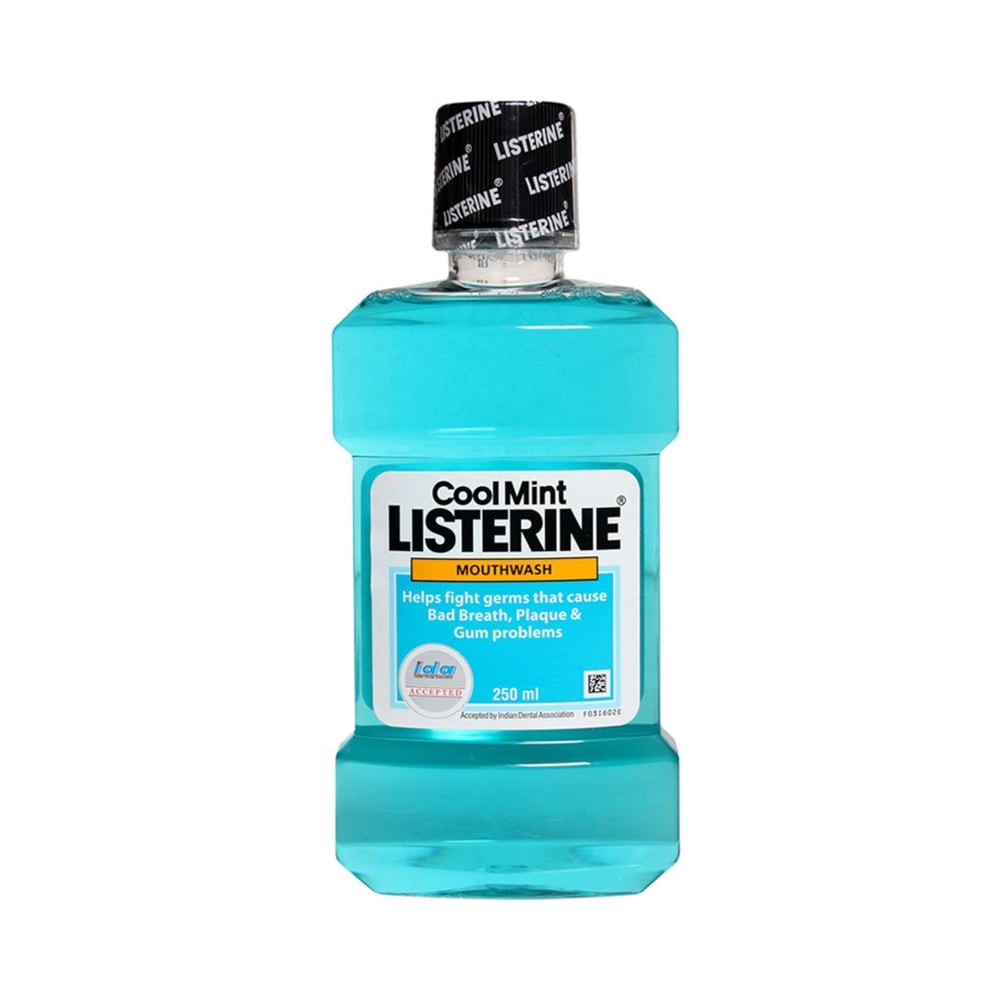 Buy Listerine Cool Mint Mouthwash Blue 250ml Online in UAE | Sharaf DG