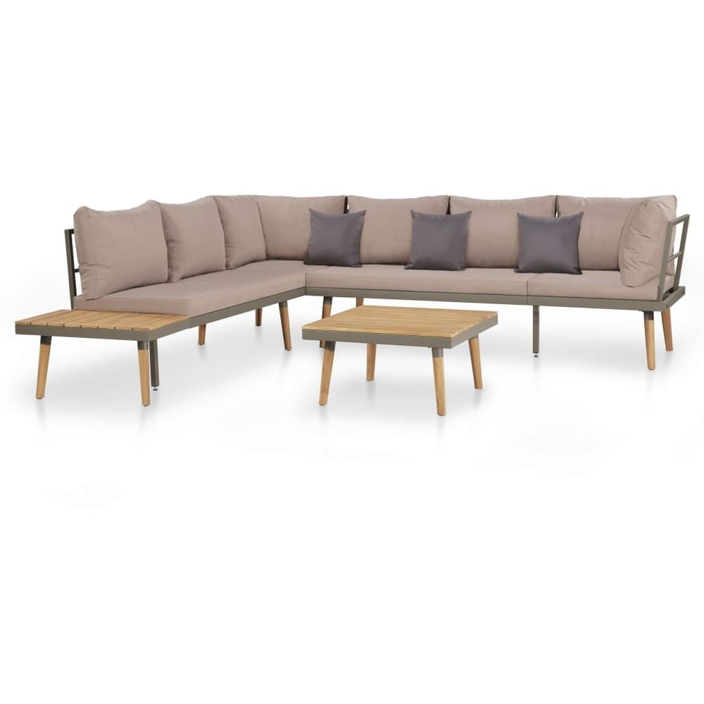 Vidaxl 4 Piece Garden Lounge Set With Cushions Solid Acacia Wood Brown