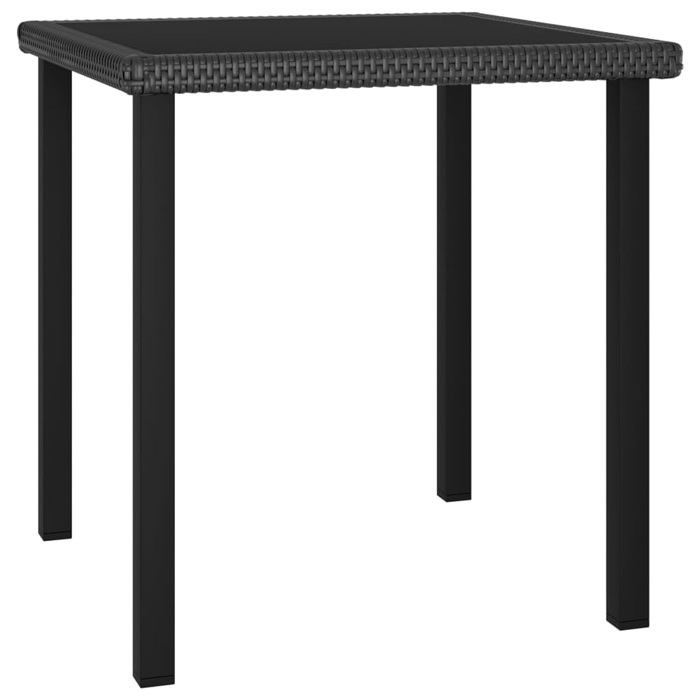 Vidaxl Garden Dining Table Black 70x70x73 Cm Poly Rattan