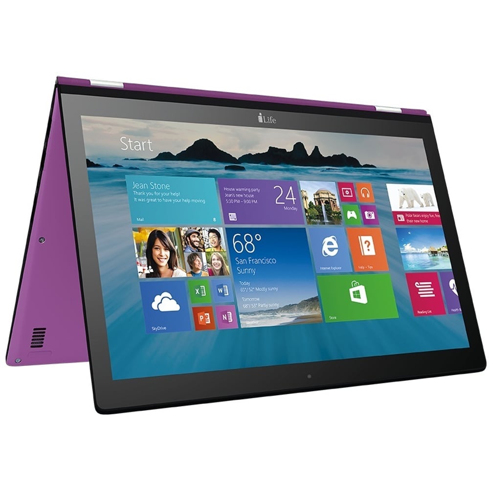 Ilife ZedNote IL1106G232 Convertible Touch Laptop - Atom 1.8GHz 2GB 32GB Shared Win10.1 11.6inch HD Purple