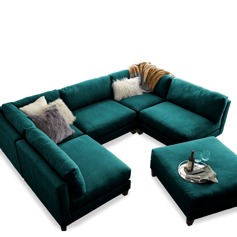 Asghar Furniture - Delsea Modular Sofa - Teal Asghar Furniture - Delsea Modular Sofa - Teal
