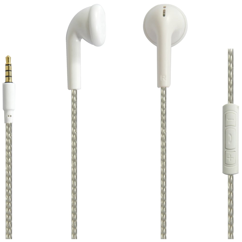We Earphone With Mic & Woven Cable 1.20M Silver