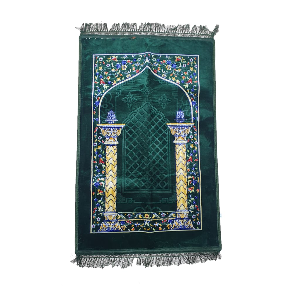 Permata Doa Prayer Mat Dark Printed Jacquard Green Un00504 (80 X 120cm)