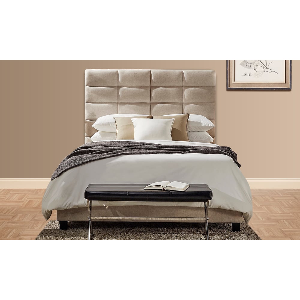 Luxurious Classic High-Profile Upholstered Bed Super King with Mattress Grey