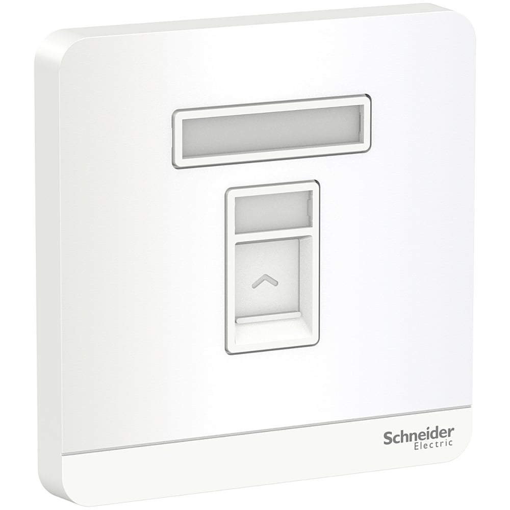 Schneider Electric E8331rjs_we Avataron White - 1 Gang Keystone Wallplate With Shutter Without Ketstone Jack Rj-45