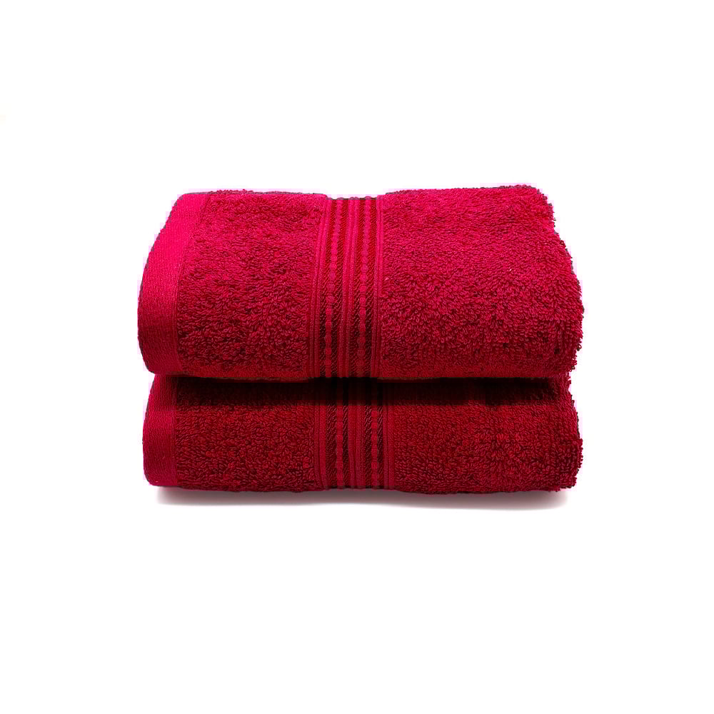 Rahalife 100% Cotton|2-piece Hand Towel Set 40x70 Cm|maroon|classic Collection