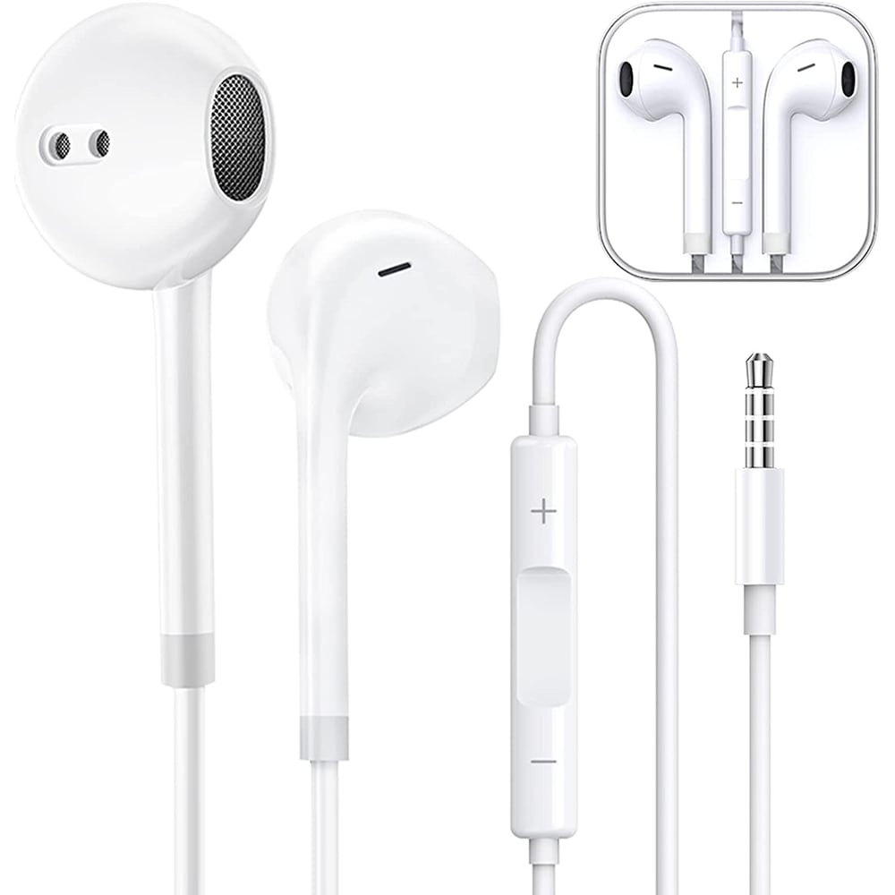 Goldfinch Wired Earphones With Inbuilt Mic And Boosted Bass White Goldfinch Wired Earphones With Inbuilt Mic And Boosted Bass White