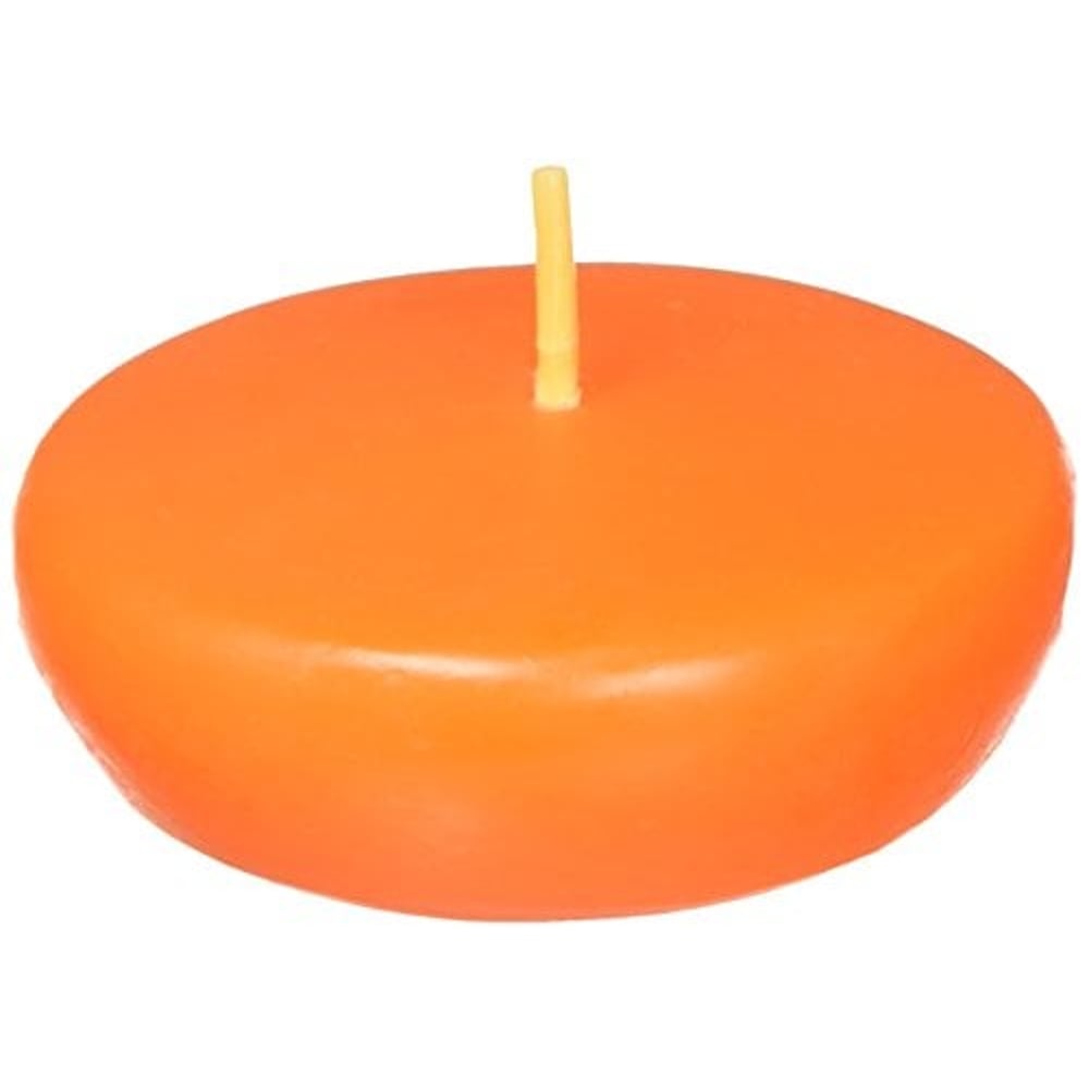 Zest Candle 24-Piece Floating Candles, 2.25-Inch, Orange