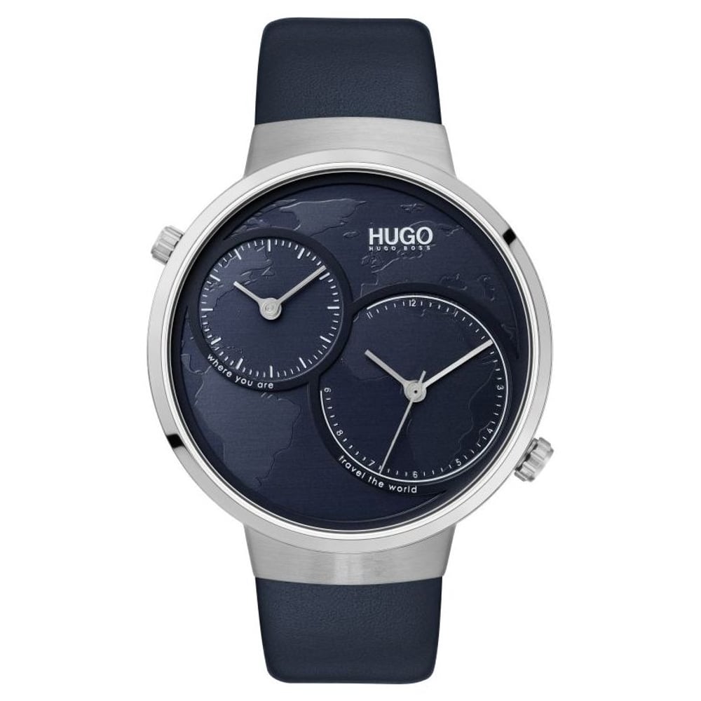 Hugo Boss 1530053 Travel Quartz Blue Leather Watch Men Hugo Boss 1530053 Travel Quartz Blue Leather Watch Men