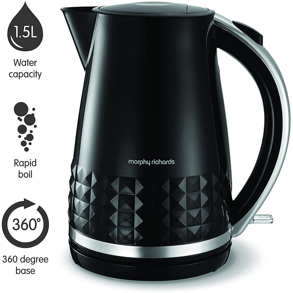 Morphy Richards Dimensions Electric Kettle Jug, Black, 1.5 Litres, 108261