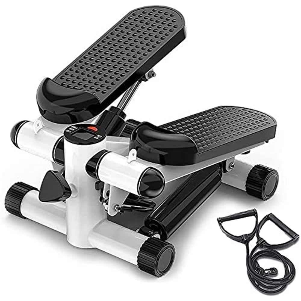 ULTIMAX Mini Stepper Abs Toner Workout without Electronic Display Home Exercise Equipment with Resistance Bands (with Rope), Air Climber Stepping Fitness Machine - White ULTIMAX Mini Stepper Abs Toner Workout without Electronic Display Home Exercise Equipment with Resistance Bands (with Rope), Air Climber Stepping Fitness Machine - White