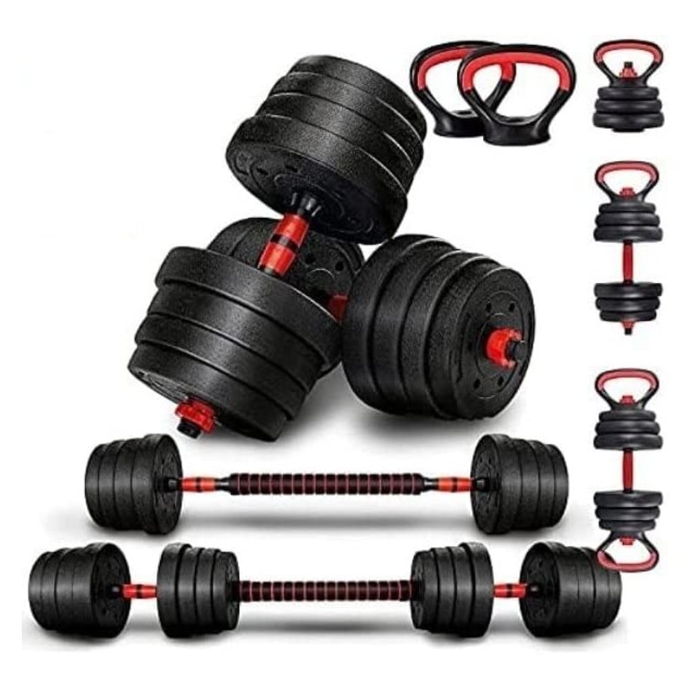 Ultimax Adjustable 7 In 1 Dumbbell Set With Connecting Rod Used As Barbell, Kettlebell And Push-ups-20kgs Ultimax Adjustable 7 In 1 Dumbbell Set With Connecting Rod Used As Barbell, Kettlebell And Push-ups-20kgs