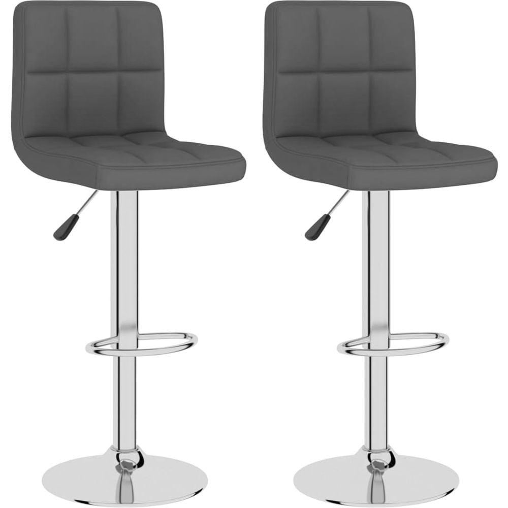 Vidaxl Bar Stools 2 Pcs Dark Grey Fabric