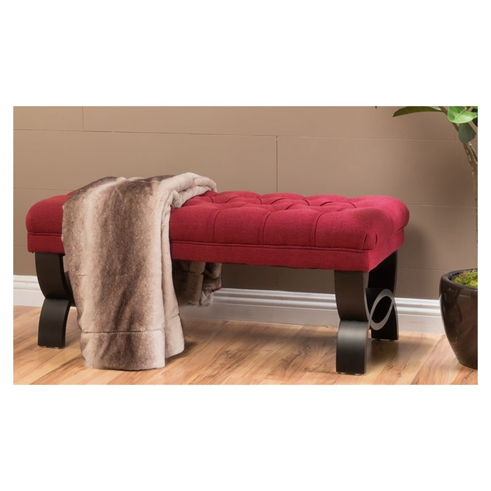 Colette Tufted Ottoman Red