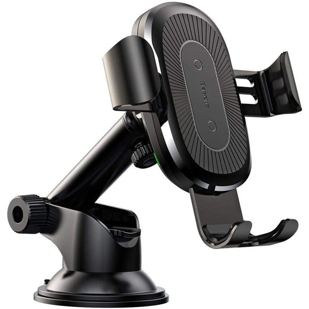 Baseus Car Charger Gravity Car Mount With Inductive Charger Qi (black)