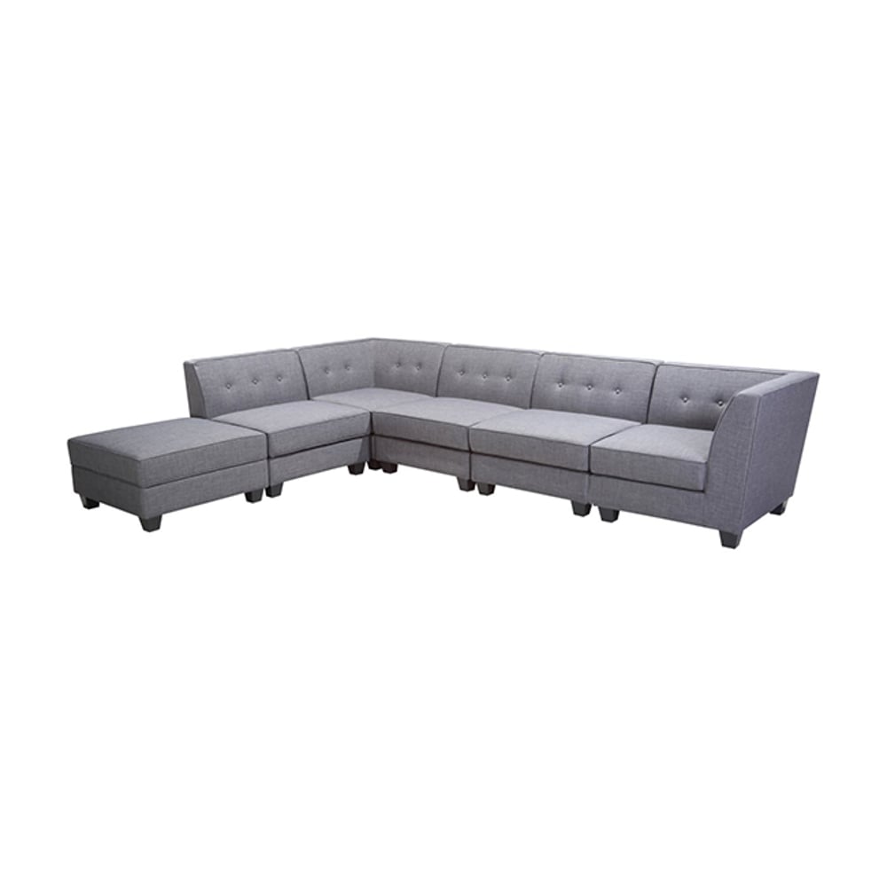 Asghar Furniture - 6 Pcs Modular Sectional - Grey Asghar Furniture - 6 Pcs Modular Sectional - Grey