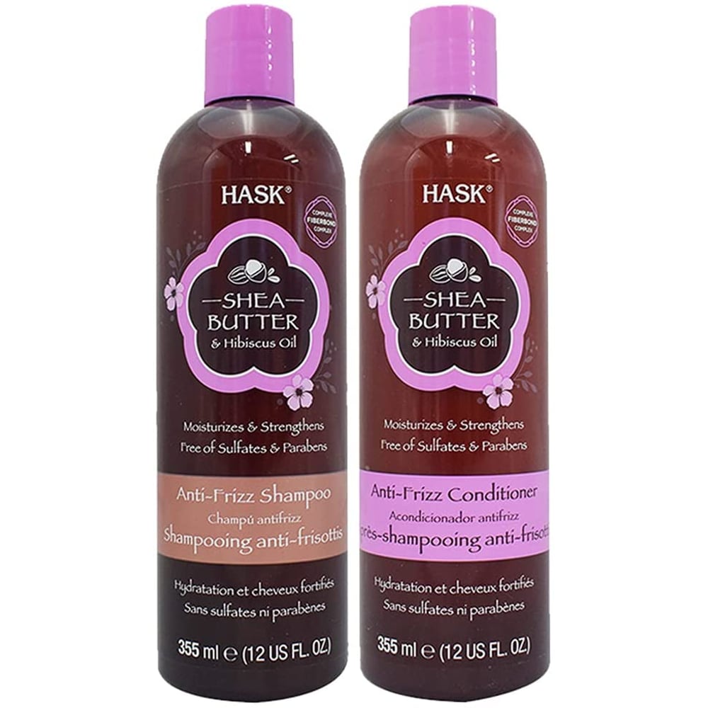 Hask Shea Butter & Hibiscus Oil Anti-frizz Shampoo & Conditioner Set 355 Ml Hask Shea Butter & Hibiscus Oil Anti-frizz Shampoo & Conditioner Set 355 Ml