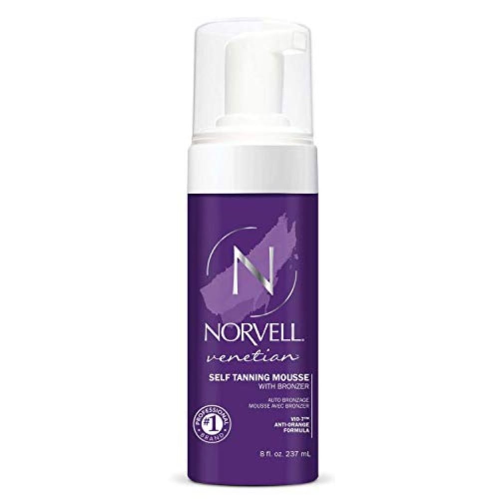 Norvell Venetian Sunless Self-Tanning Mousse with Bronzer - Instant Self Tanner - Natural Looking - Anti-Orange - Fake Tan for Bronzing Glow, 8 fl.oz.