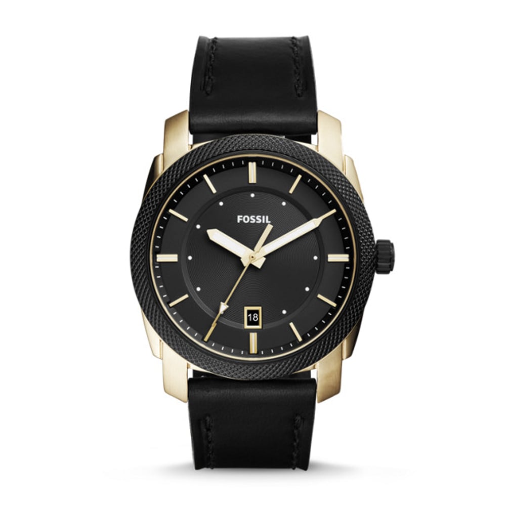Fossil FS5263 Machine Three-Hand Date Black Leather Watch Fossil FS5263 Machine Three-Hand Date Black Leather Watch