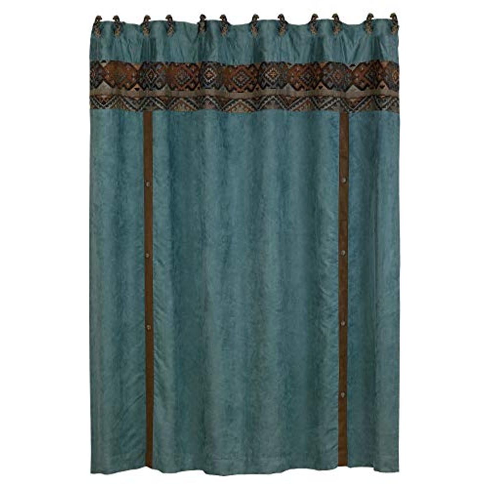 Hiend Accents Del Rio Faux Suede Western Shower Curtain & Rings Bath Set, 72