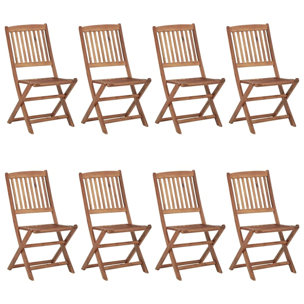 vidaXL Folding Outdoor Chairs 8 pcs Solid Acacia Wood vidaXL Folding Outdoor Chairs 8 pcs Solid Acacia Wood