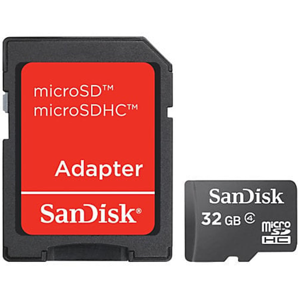 Sandisk SDSDQM032GB35A Micro SD Card 32GB W/ Adaptor