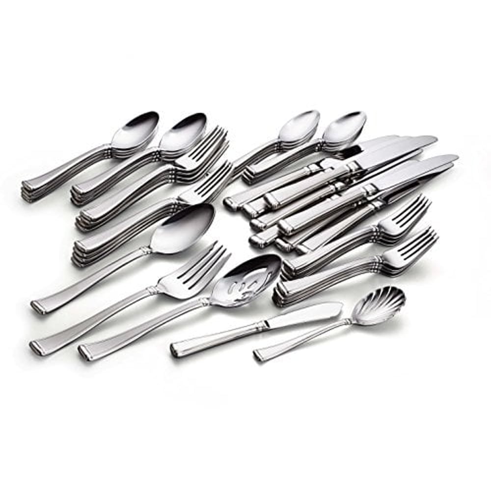Lenox 45-Piece Gorham Column Frosted, Silver Lenox 45-Piece Gorham Column Frosted, Silver