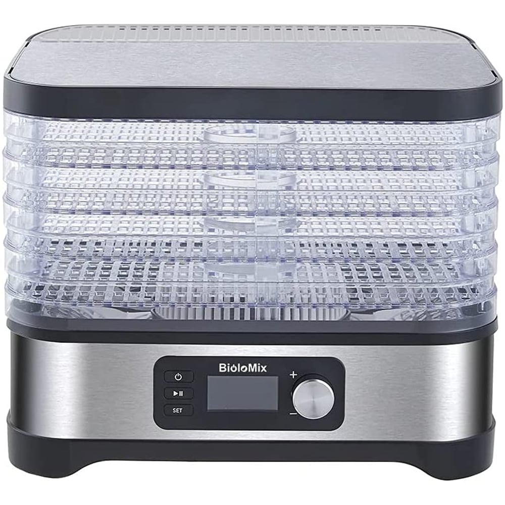 Biolomix Food Dehydrator Machine Bpa Free 5 Trays With Digital Timer And Temperature Control For Fruit Vegetable Meat Beef Jerky Bd1200e