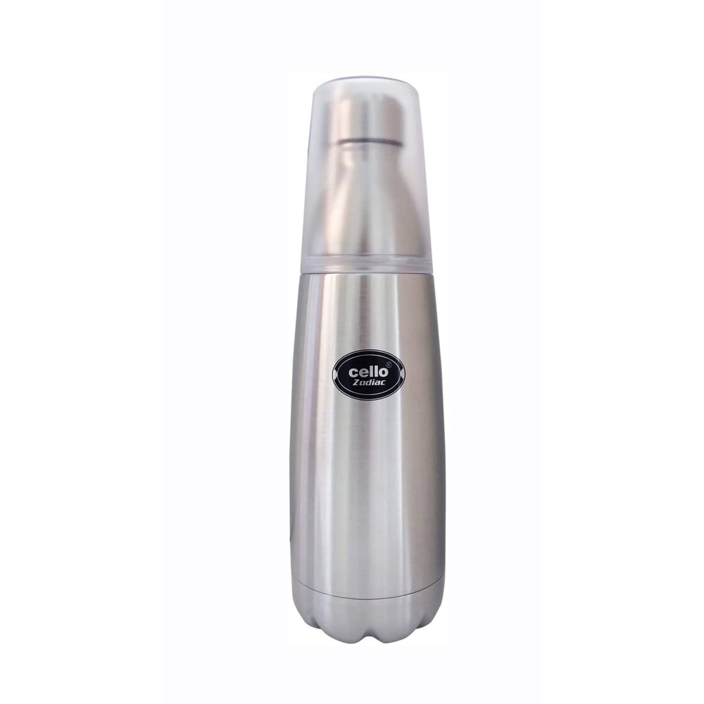 Cello Zodiac Vacuum Insulated Steel Bottle, Silver, 1000 mL