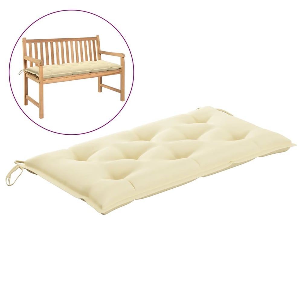 Vidaxl Garden Bench Cushion Cream White 100x50x7 Cm Fabric