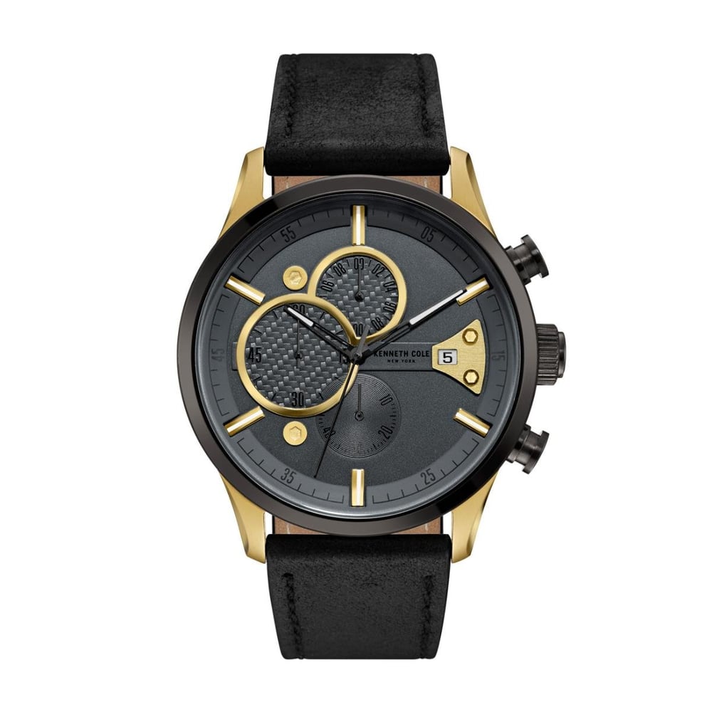Kenneth Cole New York Watch For Men with Black Leather Strap Kenneth Cole New York Watch For Men with Black Leather Strap