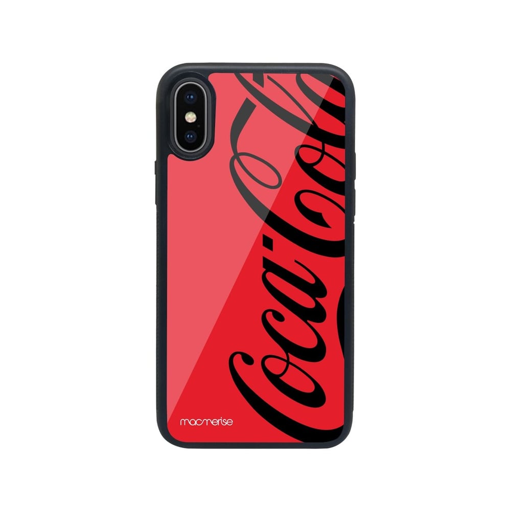 Macmerise Coke Red Black - Glass Phone Case For Iphone Xs Macmerise Coke Red Black - Glass Phone Case For Iphone Xs