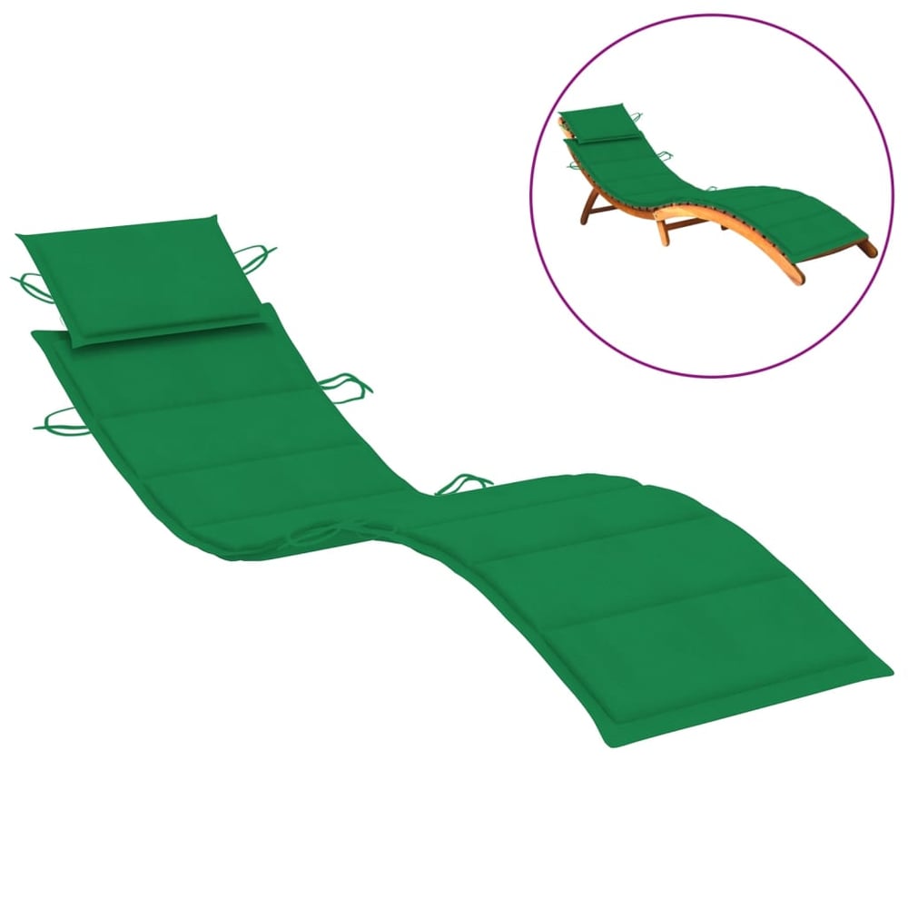 vidaXL Sun Lounger Cushion Green 186x58x3 cm