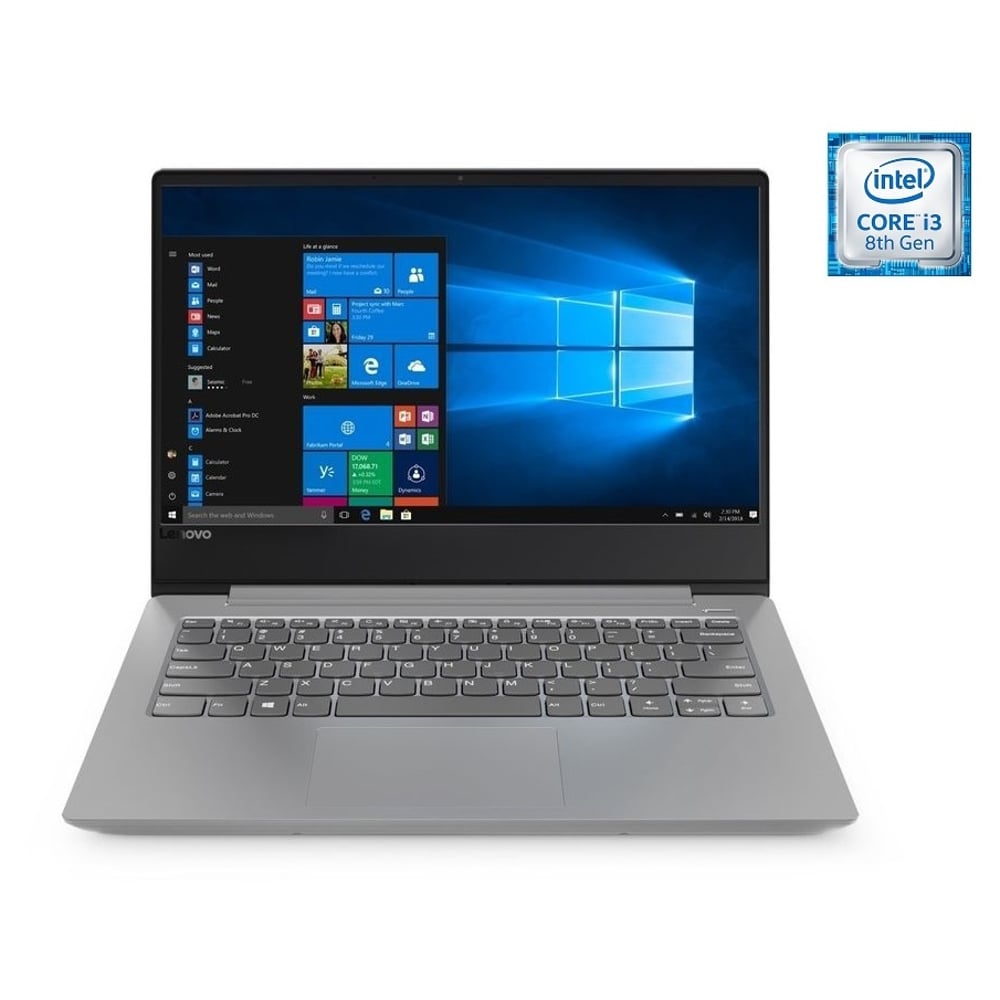 Lenovo ideapad 330S-14IKB Laptop - Core i3 2.2GHz 4GB 1TB Shared Win10 14inch HD Platinum Grey English/Arabic Keyboard