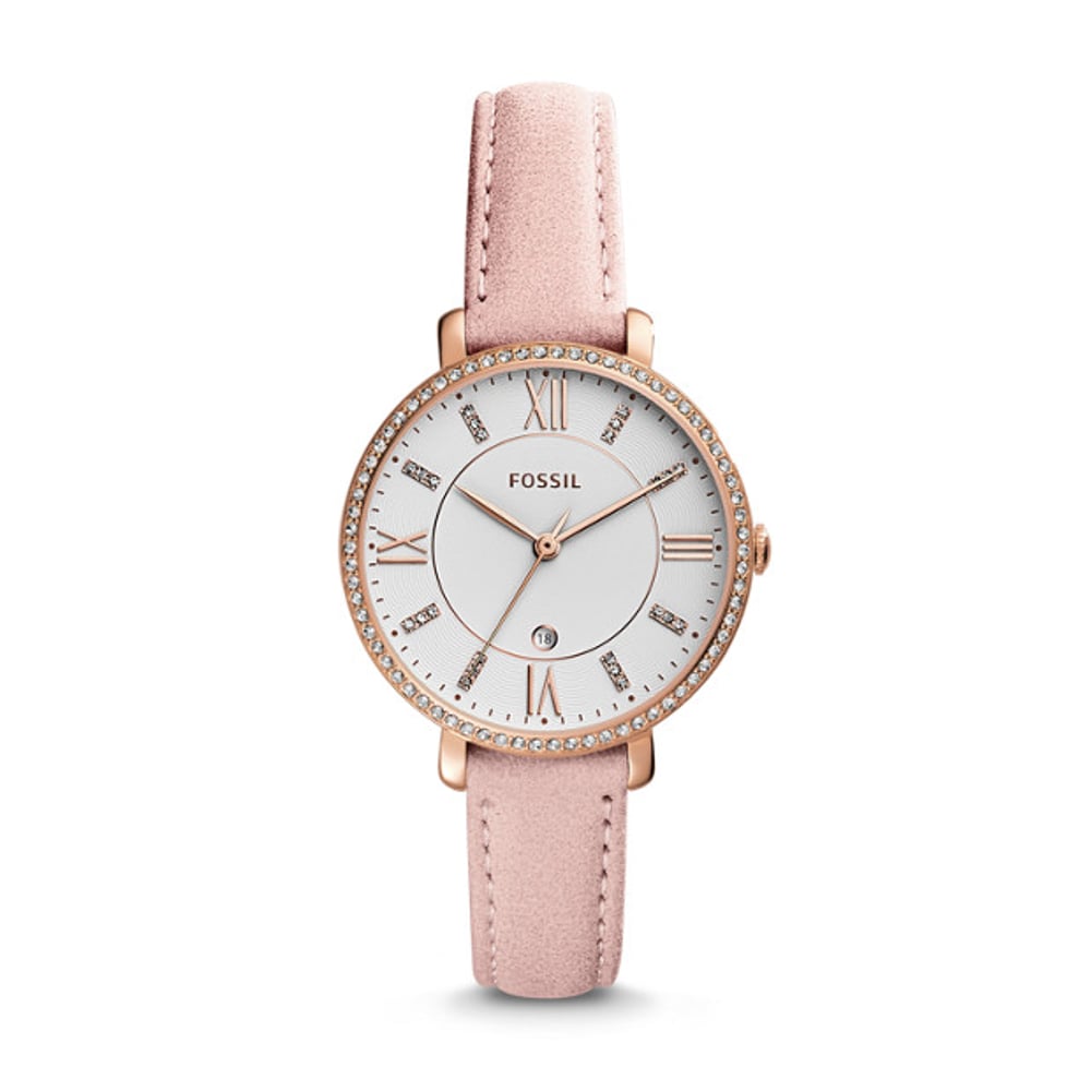Fossil ES4303 Jacqueline Three-Hand Date Blush Leather Watch