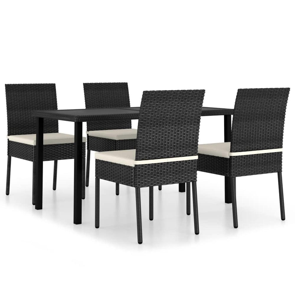 Vidaxl 5 Piece Garden Dining Set Poly Rattan Black Vidaxl 5 Piece Garden Dining Set Poly Rattan Black