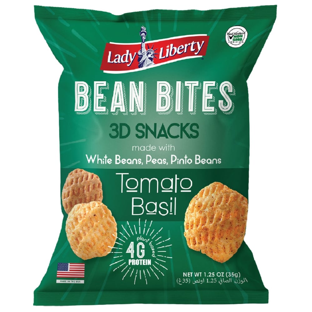 Lady Liberty Bean Bites, Tomato Basil, Non-gmo, Plant-based Protein, 35g