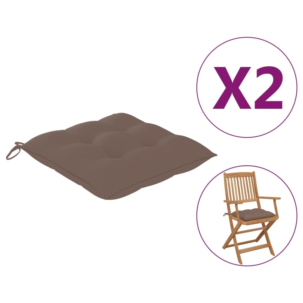 Vidaxl Chair Cushions 2 Pcs Taupe 50x50x7 Cm Fabric