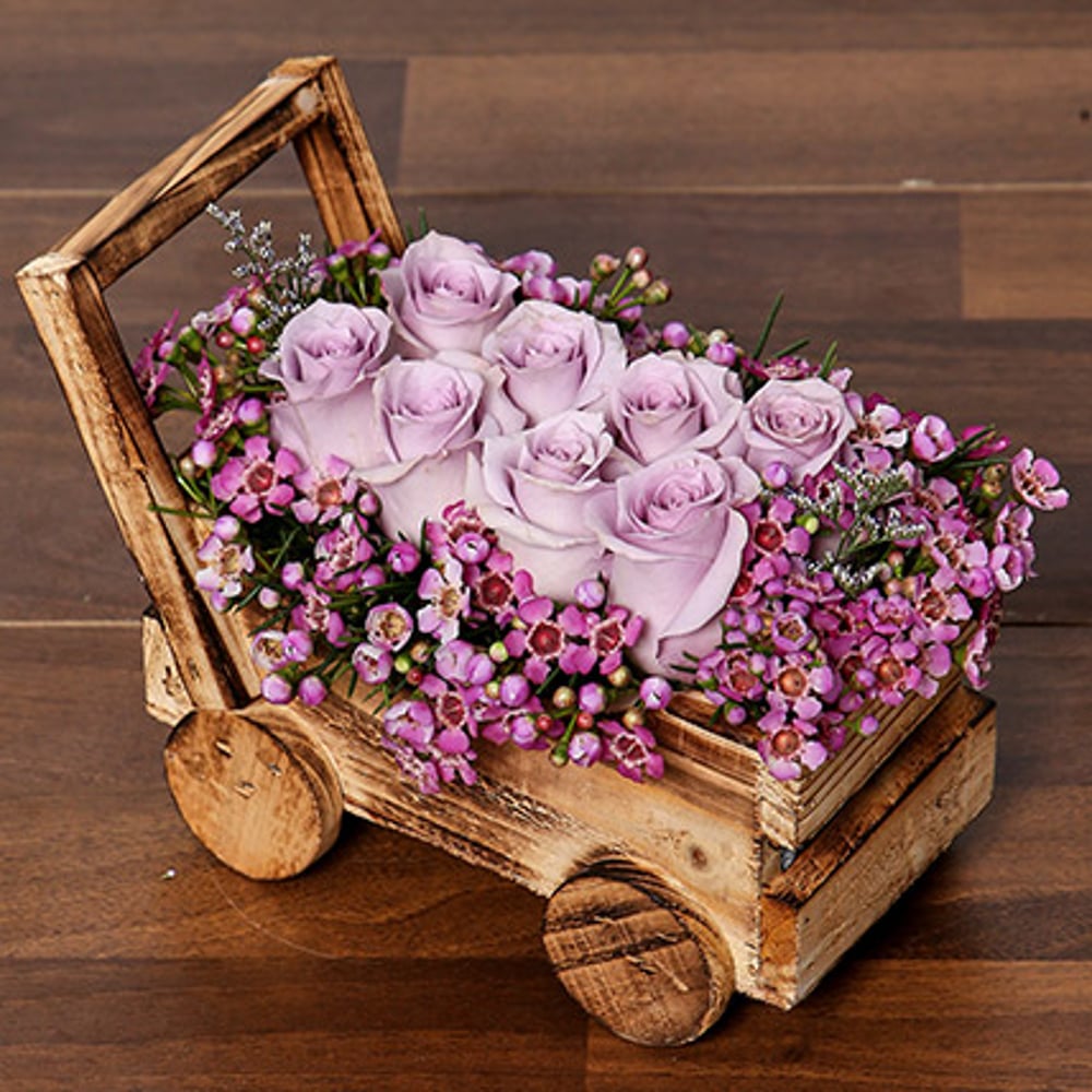 Elegant Purple Roses Arrangement