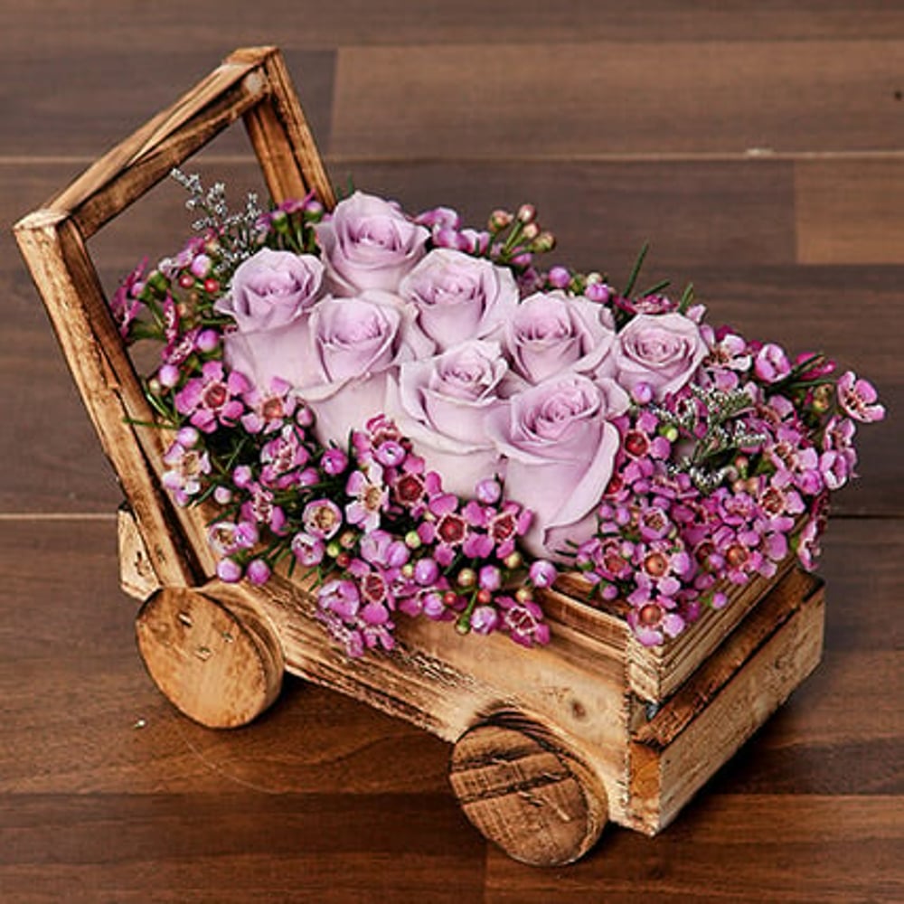 Elegant Purple Roses Arrangement Elegant Purple Roses Arrangement