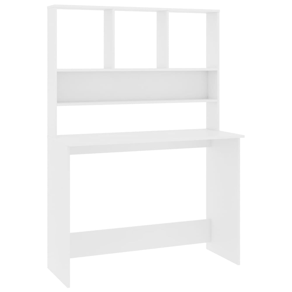 Vidaxl Desk With Shelf White 110x45x157 Cm Engineered Wood Vidaxl Desk With Shelf White 110x45x157 Cm Engineered Wood