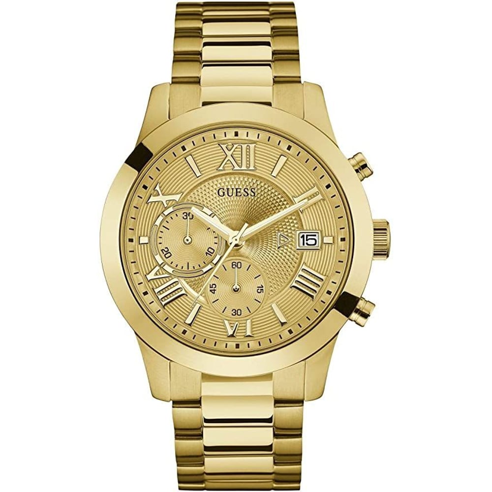 Guess Atlas Gold Stainless Steel Chronograph Watch For Men W0668G4
