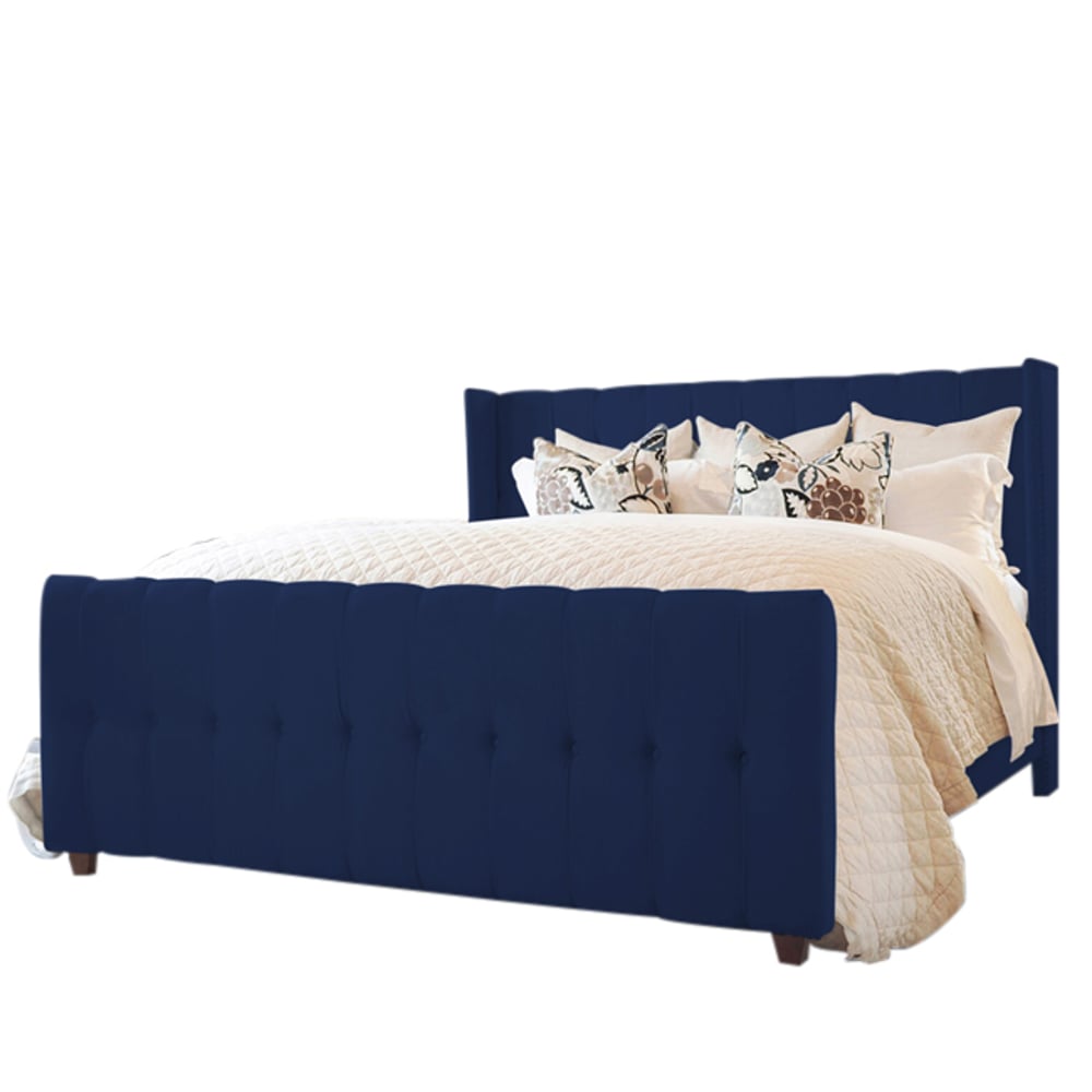 Asghar Furniture - Amirah Premium Tufted Bed - Royal Blue, Queen With Mattress Asghar Furniture - Amirah Premium Tufted Bed - Royal Blue, Queen With Mattress