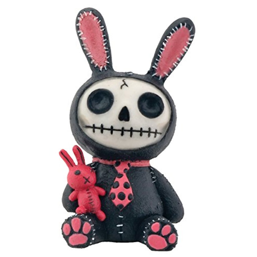 SUMMIT COLLECTION Black And Pink Bunny Bun-Bun Furry Bones Collectible Figurine