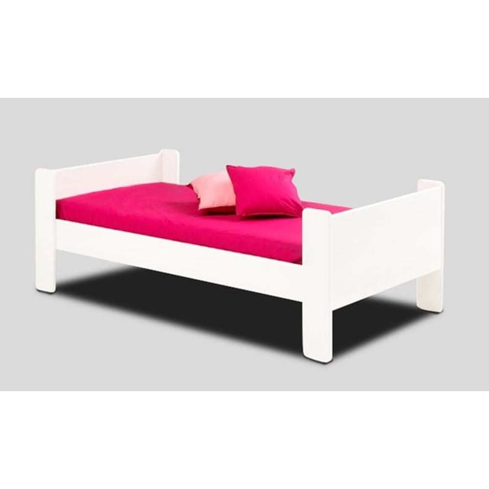 Wooden Base Single Bed Single Bed Without Mattress White