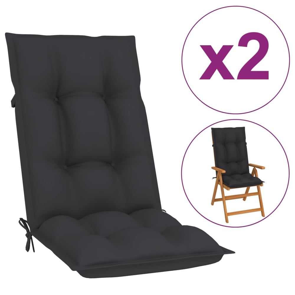 vidaXL Garden Chair Cushions 2 pcs Anthracite 120x50x7 cm vidaXL Garden Chair Cushions 2 pcs Anthracite 120x50x7 cm