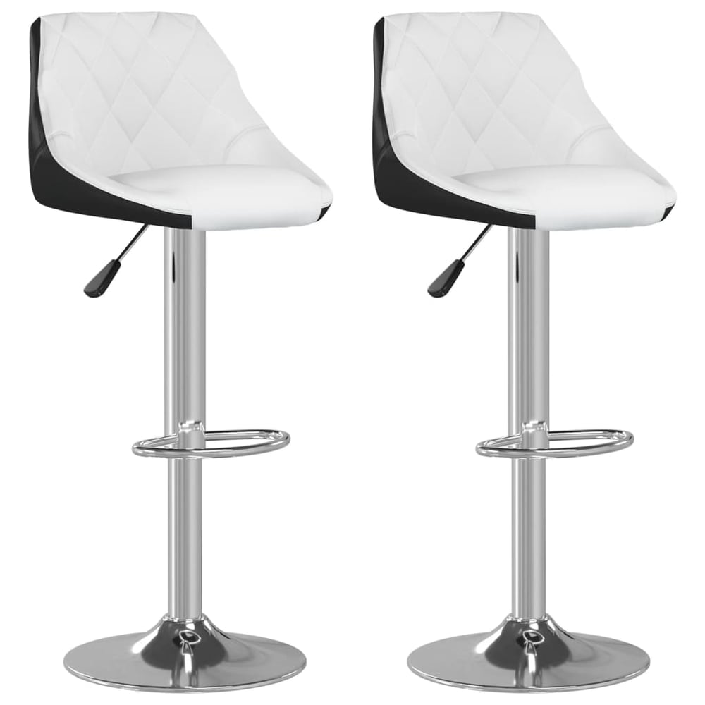 Vidaxl Bar Stools 2 Pcs White And Black Faux Leather Vidaxl Bar Stools 2 Pcs White And Black Faux Leather