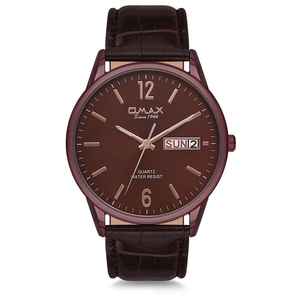 Omax Classic Series Brown Leather Analog Watch For Men JD01F55I Omax Classic Series Brown Leather Analog Watch For Men JD01F55I