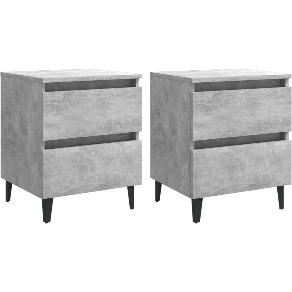 Vidaxl Bed Cabinets 2 Pcs Concrete Grey 40x35x50 Cm Chipboard
