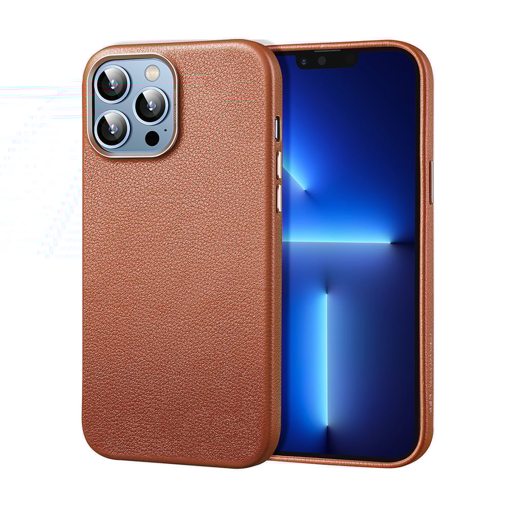 Esr Metro Leather Serie Genuine Leather With Soft Fabric Inner Shock And Scratch Protection Case With Halolock Magnetic Core Brown Colour For iPhone 13 Pro Max Esr Metro Leather Serie Genuine Leather With Soft Fabric Inner Shock And Scratch Protection Case With Halolock Magnetic Core Brown Colour For iPhone 13 Pro Max